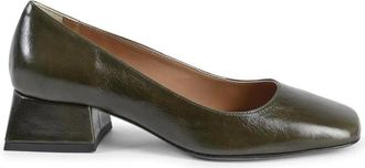 19V69 Pumps, female, Green, Size: 8 US Bicolor Leather Ballet Flats