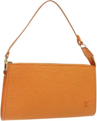 Louis Vuitton Tweedehands leren Louis Vuitton tassen - Dames - Vintage Handtas - Oranje - ONE Size - Leer - Vintage