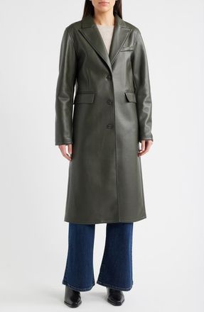 Bernardo Longline Faux Leather Coat in Grey /Heather Grey at Nordstrom, Size Xx-Large