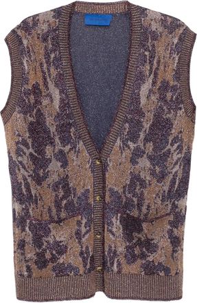 Mes Demoiselles... floral-pattern sleeveless cardigan - Purple