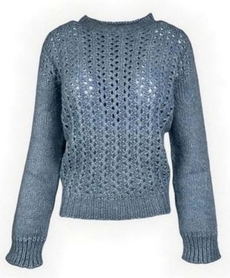 Dondup Alpaca Sweater - Dames - Ronde hals truien - Blauw - L - Wol - Truien & Vesten