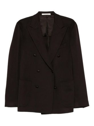 Tagliatore double-breasted pocket jacket - men - Cashmere/Cupro - 48 - Brown
