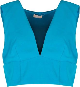 Liu Jo Top smanicato con scollo a V - - Tops - Donna - Blu - S