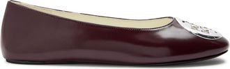 Tory Burch Reva Glossed Leather Ballet Flats - Burgundy - 36 (IT36/ UK3)