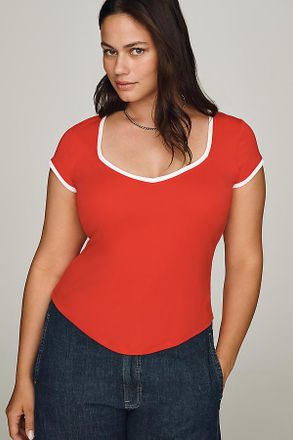 Maeve Cotton V-Neck Tee