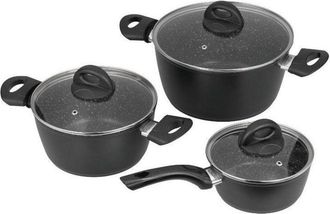 Jata Bater&iacute;a De Cocina - Jata - 3 Piezas - Negro - Antiadherente - Compatible Con Microondas