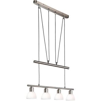 Netlighting Mattes Bar Pendant Ceiling Light Nickel Matt 4x E14 3000K in Grey