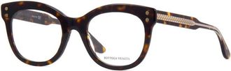 Bottega Veneta Ladies Black Square Eyeglass Frames BV0241O 002