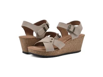 White Mountain Prezo Womens Sandals Sandal Wood/Suede : 9.5 B - Medium, Leather/Rubber