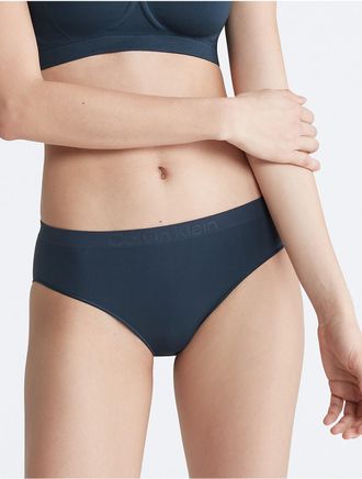 Calvin Klein Womens Bonded Flex Bikini - Blue - XS