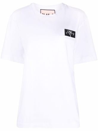 Plan C logo patch crew neck T-shirt - White