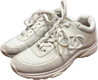 Chanel White CC Trainers Size 38