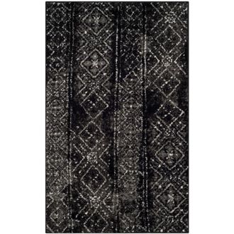 Safavieh Alfombra de polipropileno negro/plata, 122 x 183 cm