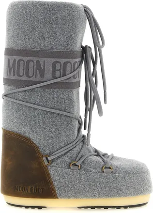 Moon Boot Grey Logo Boots