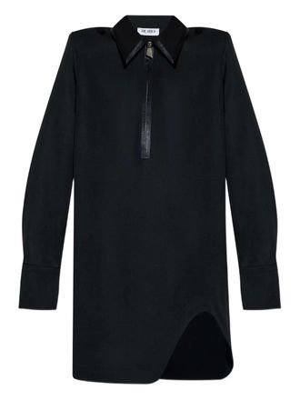 The Attico zip-front mini shirt dress - Black
