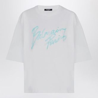 Balmain Oversized white T-shirt with logo print