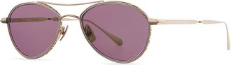 Garrett Leight BENNETT S B12KG/SELV Mens Sunglasses Gold Size 53