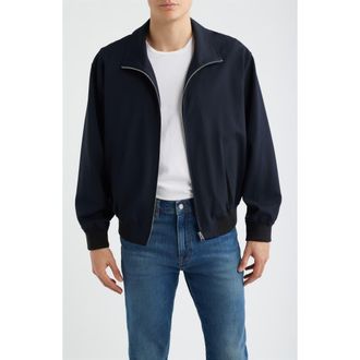 Frame Denim Wool Zip Jacket in Dark Navy at Nordstrom, Size Medium