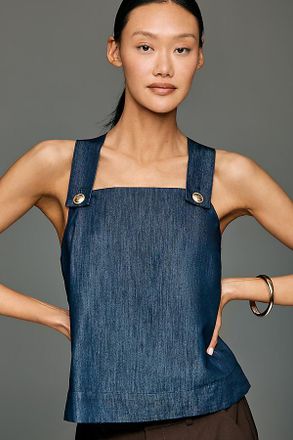 Maeve Cross-Back Apron Shirt Top