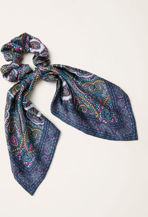 Fat Face FatFace Navy Blue Mosaic Tie Scrunchie