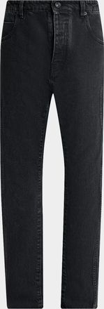 Balmain Men & apos;s Embroidered PB Straight-Leg Denim Jeans