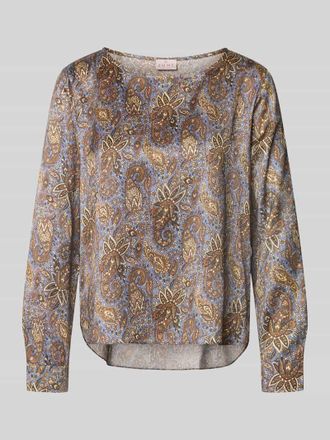 Emme Blusenshirt aus Satin im Allover-Look Modell REGNO in Hellblau, Gr&ouml;&szlig;e 34