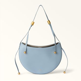 Furla Moonstone Shoulder Bag S Carta Da Zucchero Blue Sidney Calf Leather Woman