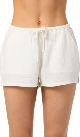 O'Neill Brenda Cotton Gauze Shorts in White at Nordstrom, Size Xx-Large