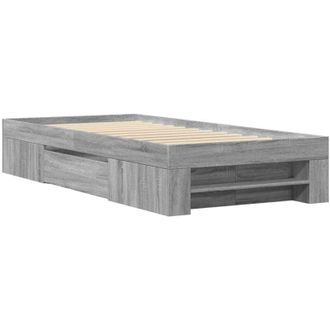 vidaXL Bed Frame without Mattress Grey Sonoma 90x190 cm Single Engineered Wood Vidaxl