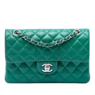 Chanel Pre-owned Flap Bag - Dames - Pre-owned - Groen - Maat: ONE Size Leer