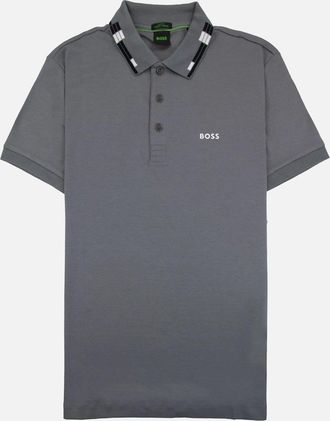HUGO BOSS Mens Hugo Boss Paule Slim Fit Laxury Cotton Polo Grey 036 - Size: 40