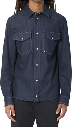 Moncler Denim Shirt - Heren - Spijkeroverhemden - Blauw - M - Denim - Overhemden
