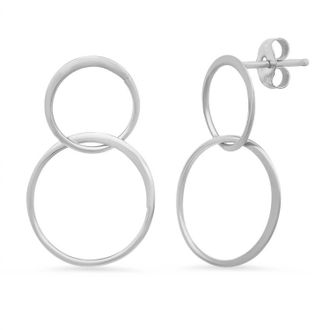 Jessica Elliot Womens Double Halo Circle Earring In Sterling