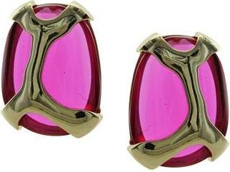 Olivia Welles Geometric Jewel Earrings in Gold /Fuchsia at Nordstrom Rack