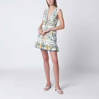 Farm Rio Ivory Emily mini dress with floral print