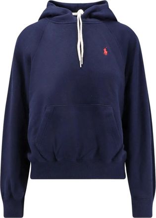 Polo Ralph Lauren Geborduurd Logo Hoodie Trui - Dames - Hoodies - Blauw - XL - Katoen - Hoodies & sweatvesten