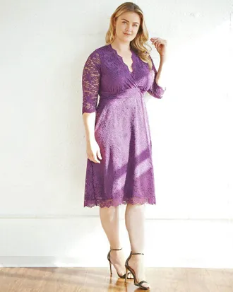 Kiyonna Scalloped Boudoir Lace Dress