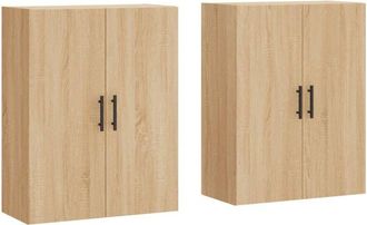 vidaXL Armario De Pared 2 Unidades Roble Sonoma 69,5x34x90 Cm Vidaxl