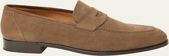 Loro Piana Mens Sergio Walk Suede Penny Loafers