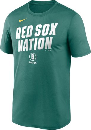 Nike Boston Red Sox City Connect Team Phrase Script Nike Mens Dri-FIT MLB T-Shirt in Green | NKGK3CCBQ-TG9