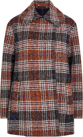 Missoni Double-breasted Tartan Wool-blend Peacoat - Red - S (UK8-10 / S)