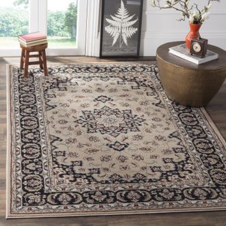 Safavieh Lyndhurst Machine Made Area rug, Cream / Anthracite Traditional Style Easy Care