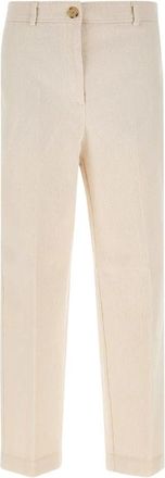 HUGO BOSS Corduroy Broeken - Dames - Straight fit broeken - Beige - 3XS - Katoen - Broeken