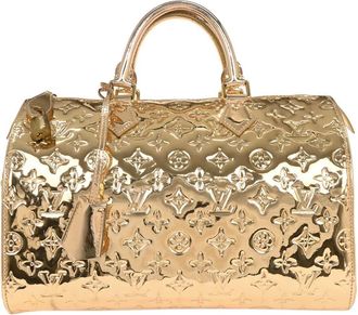 Louis Vuitton Speedy Handbag Monogram Miroir Pvc Gold Canvas Handbag (Pre-Owned)