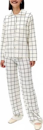 Allude Plaid Cashmere Blend Sweater Jacket In Ivory