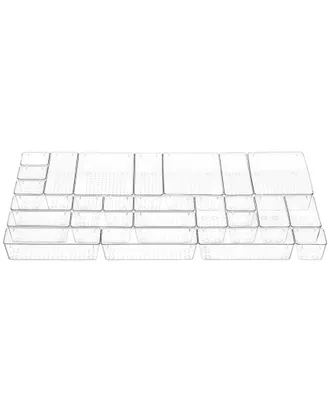 J&V Textiles 25Pc Plastic Drawer Organizers Set