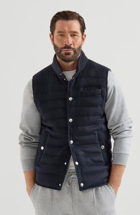 Brunello Cucinelli Lightweight cashmere flannel down vest in Dark Grey at Nordstrom, Size Xxx-Large