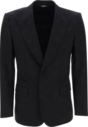 Dolce & Gabbana Mens Virgin Wool Blend Single-breast Jacket - Black - Size EU 50 (Mens)