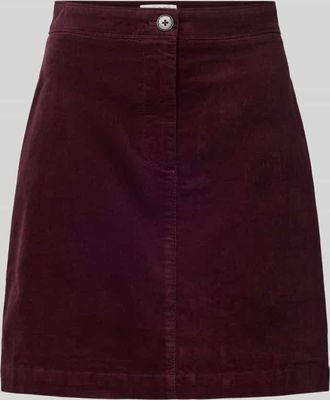 Marc O'Polo Leicht ausgestellter Mini-Rock aus Baumwoll-Mix in Bordeaux, Größe 34