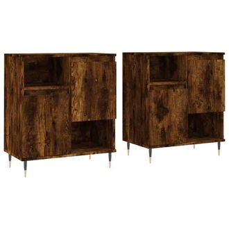 Berkfield Home Sideboards 2 pcs Smoked Oak Engineered Wood in Brown